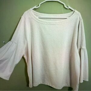 Elegant cream woman’s top size 2X bell sleeve work casual